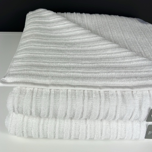 Deco Bianca Turkish Bath Towel Set White Textured Ultrasoft - 4 Piece Set NEW - Picture 6 of 6